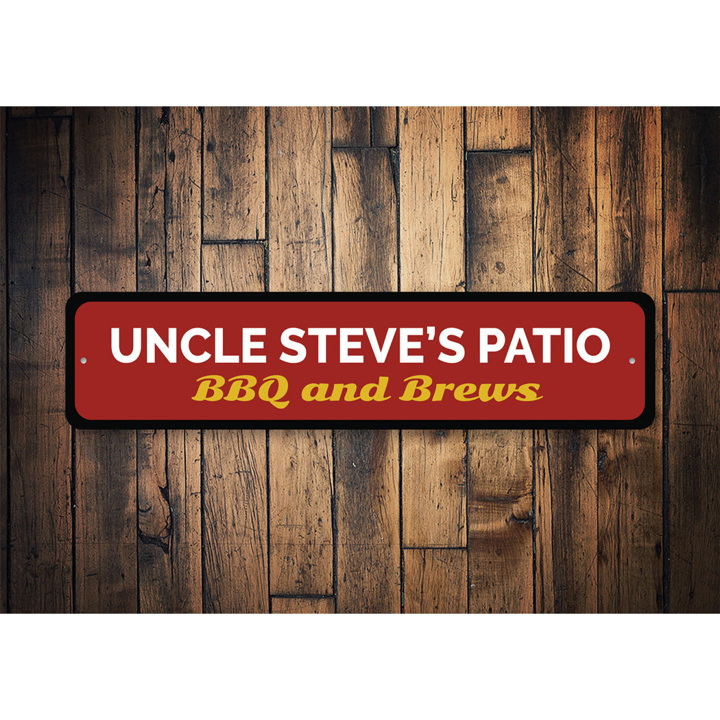Patio BBQ And Brews Metal Sign