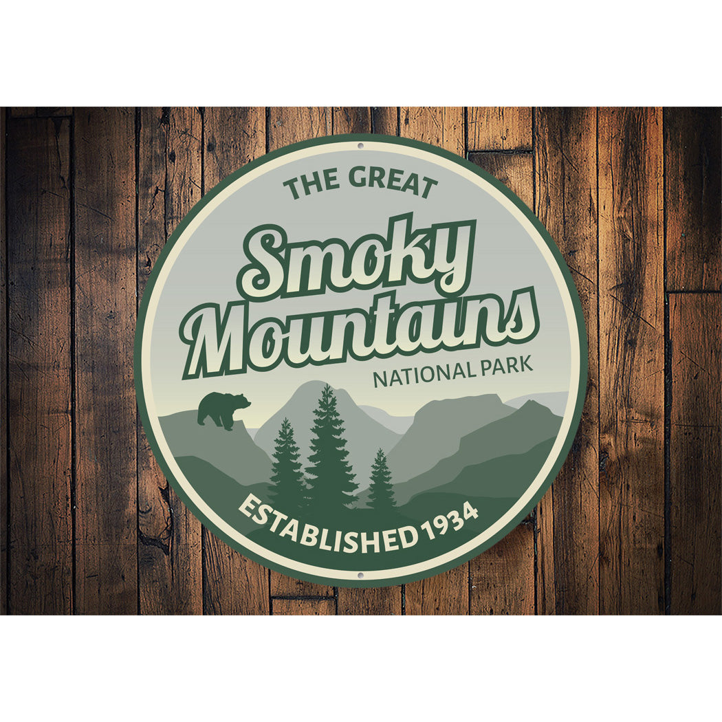 Smoky Mountains Park Metal Sign