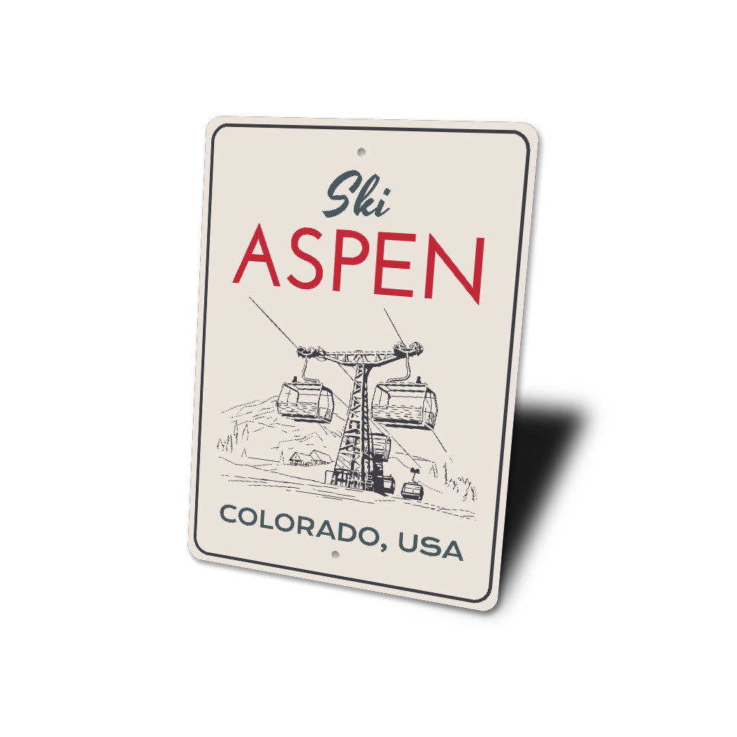 Ski Aspen Colorado USA Ski Lift Sign