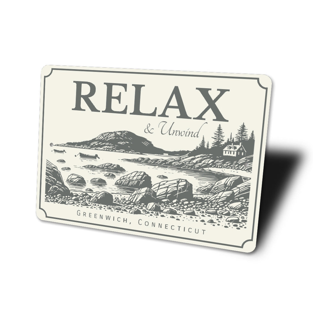 Relax and Unwind Beautiful Coast Sign