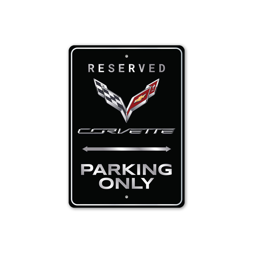 Chevy Corvette Reserved Parking Only Badge Sign