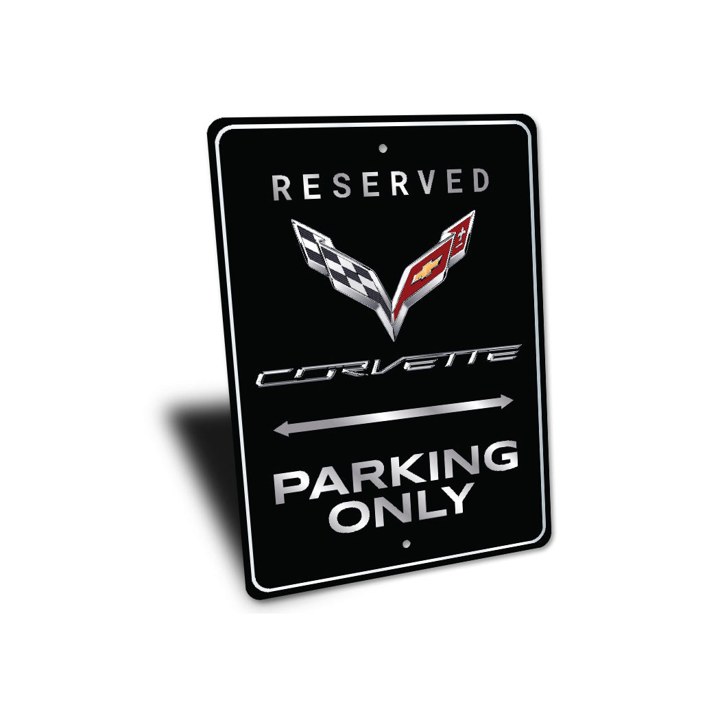 Chevy Corvette Reserved Parking Only Badge Sign