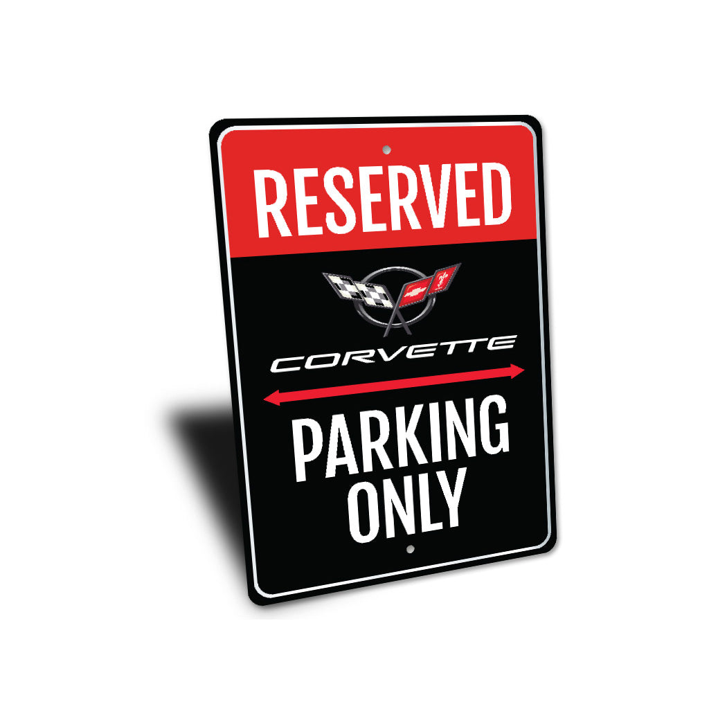Reserved Corvette Parking Metal Decor Only Sign