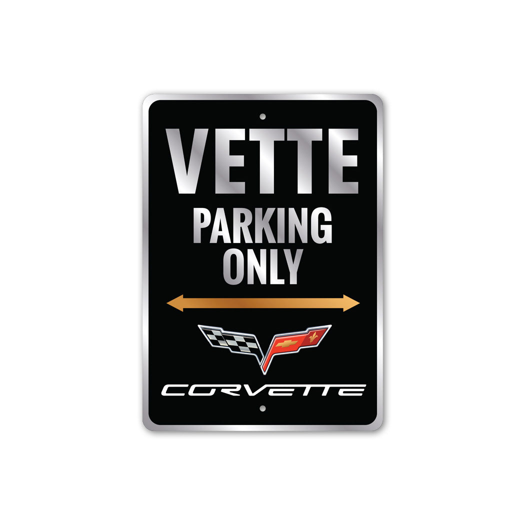 Chevy Corvette Badge Vette Parking Decor Only Sign