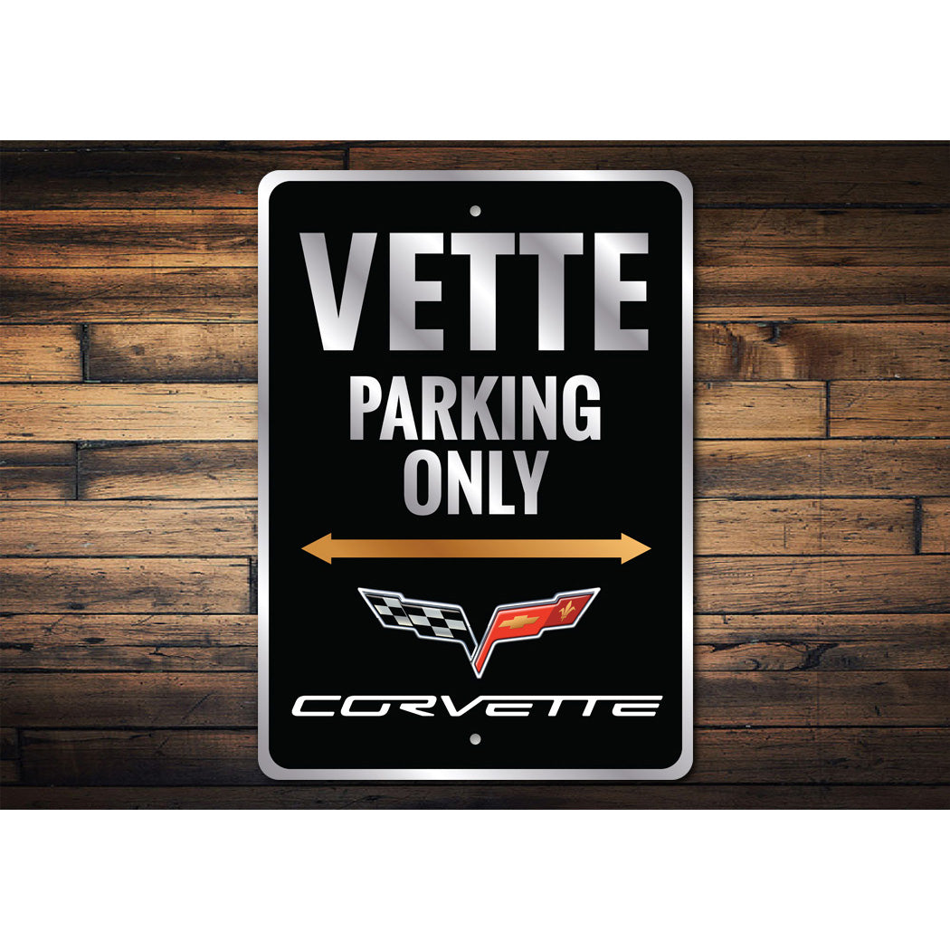 Chevy Corvette Badge Vette Parking Decor Only Sign