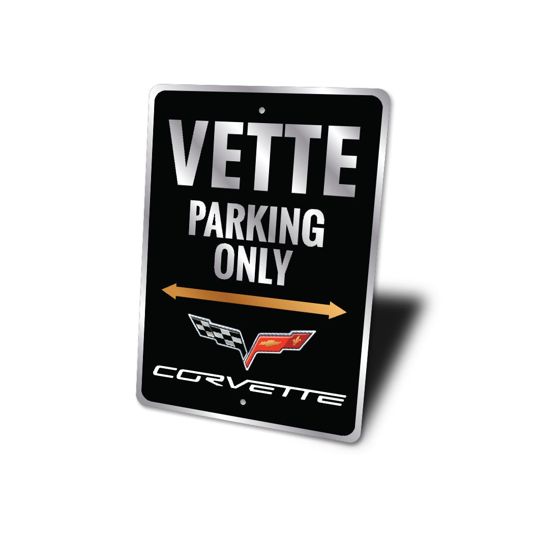 Chevy Corvette Badge Vette Parking Decor Only Sign