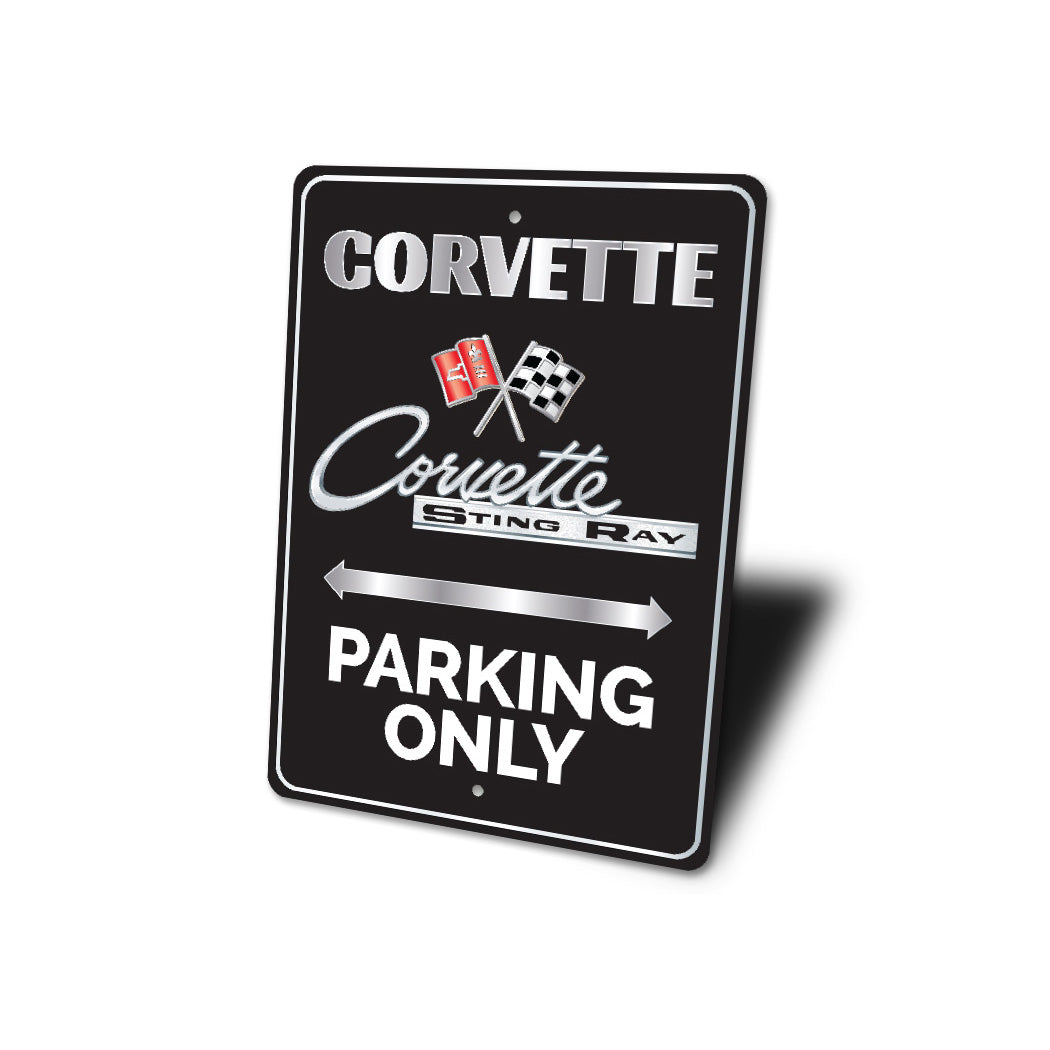 Chevy Corvette Sting Ray Parking Only Round Sign