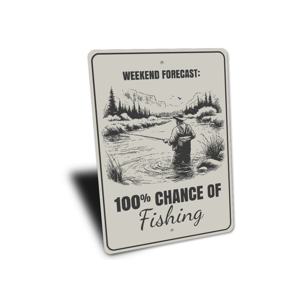 Weekend Forecast Chance of Fishing 100% Sign