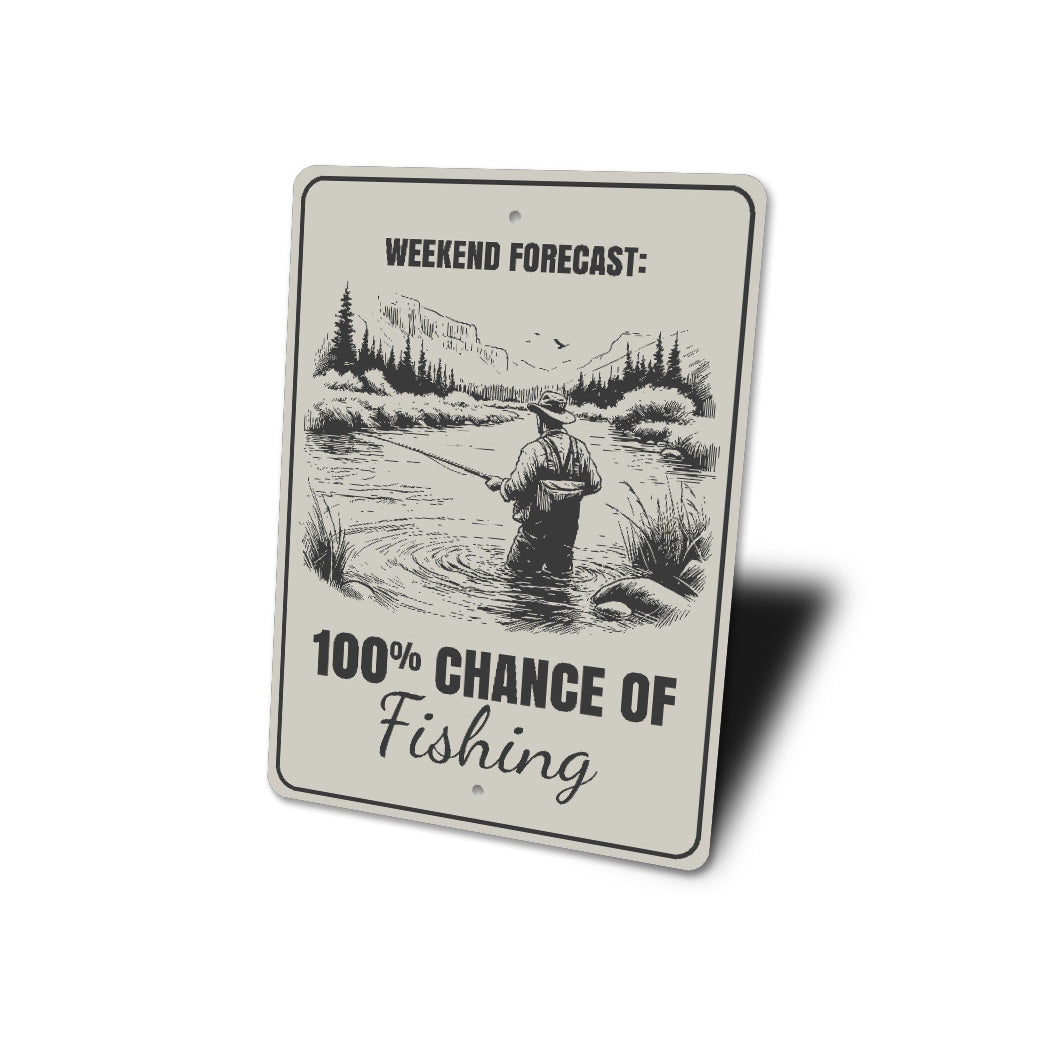Weekend Forecast Chance of Fishing 100% Sign