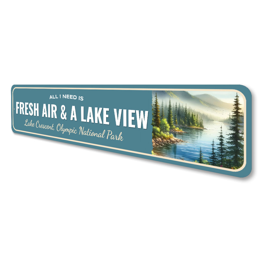 Fresh Air Lake Crescent Olympic National Park Sign