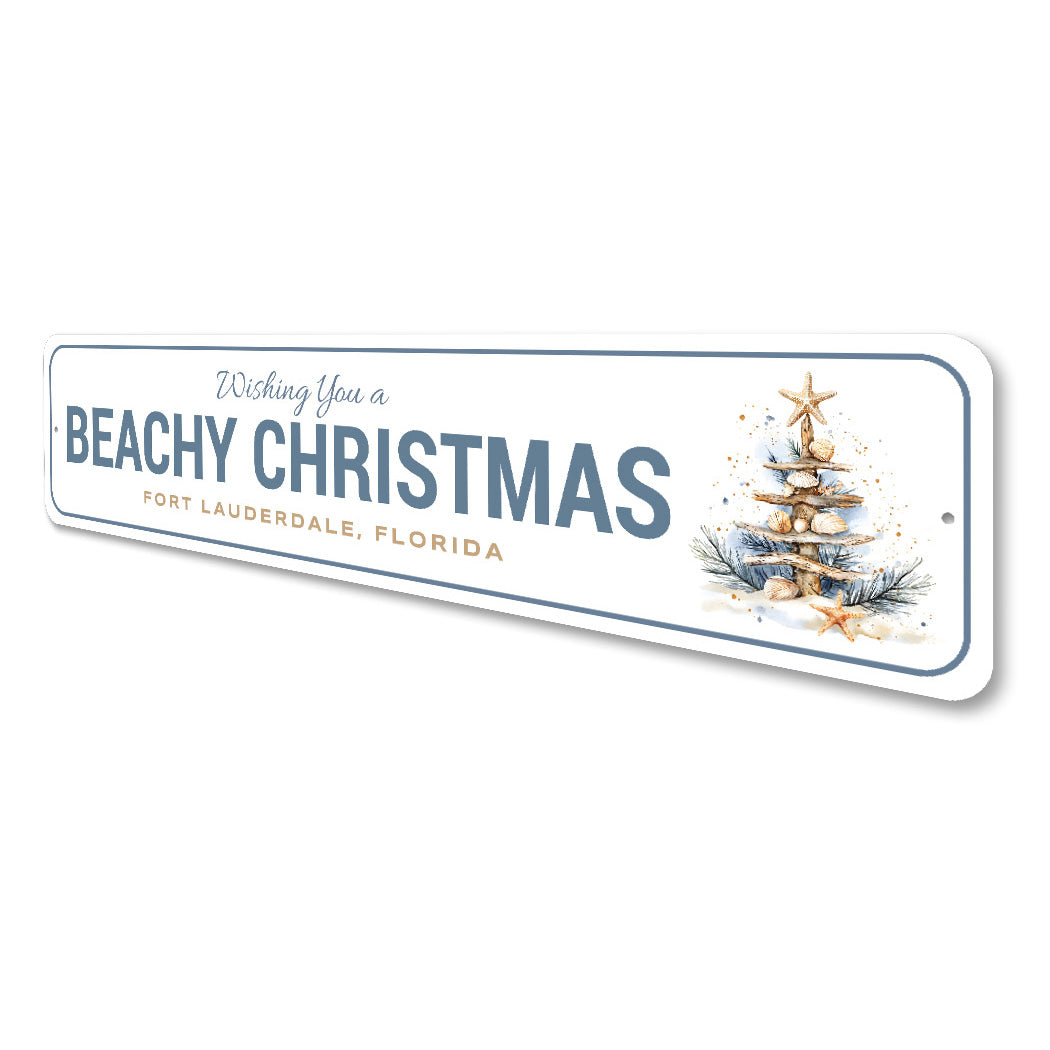 Wishing You A Beachy Christmas Fort Lauderdale Florida Sign