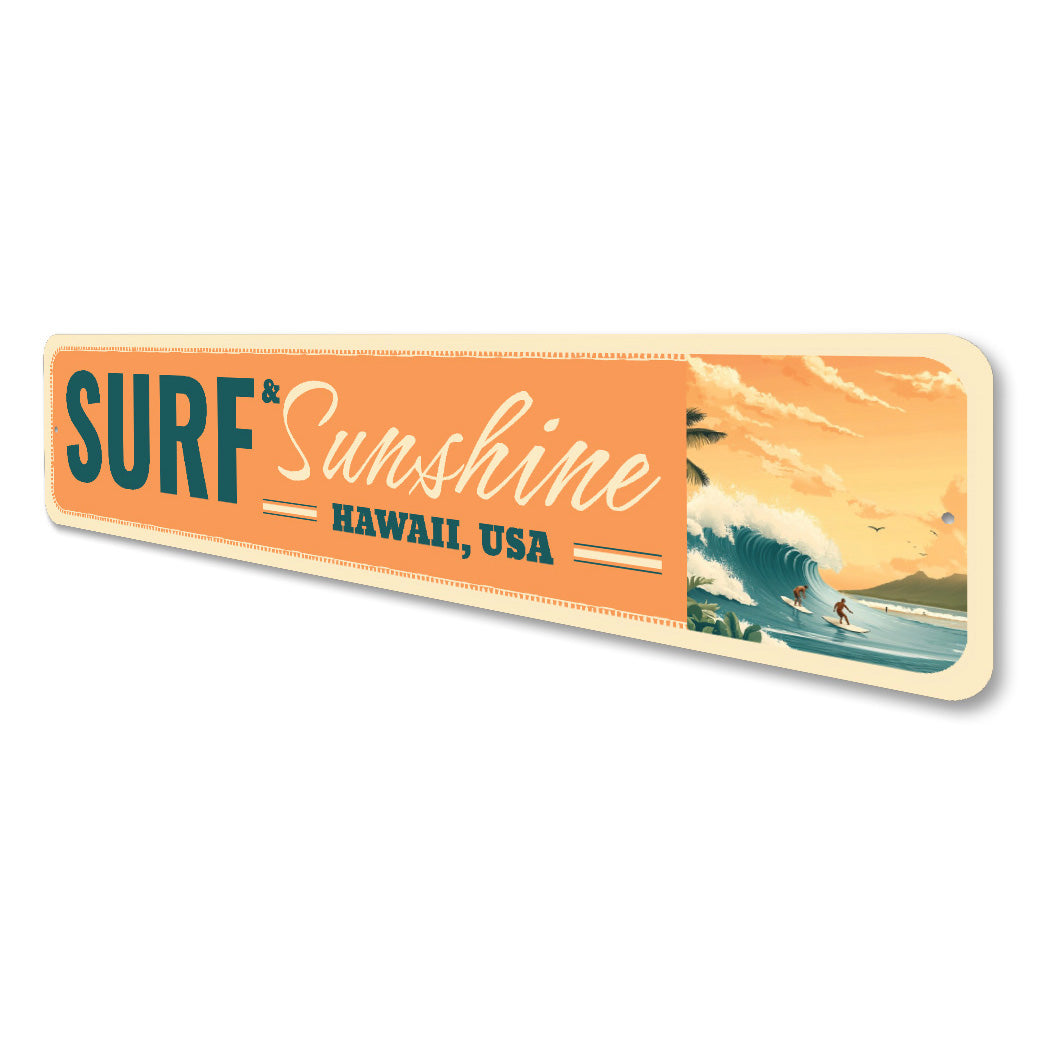 Surf And Sunshine Hawaii Surfing Sign