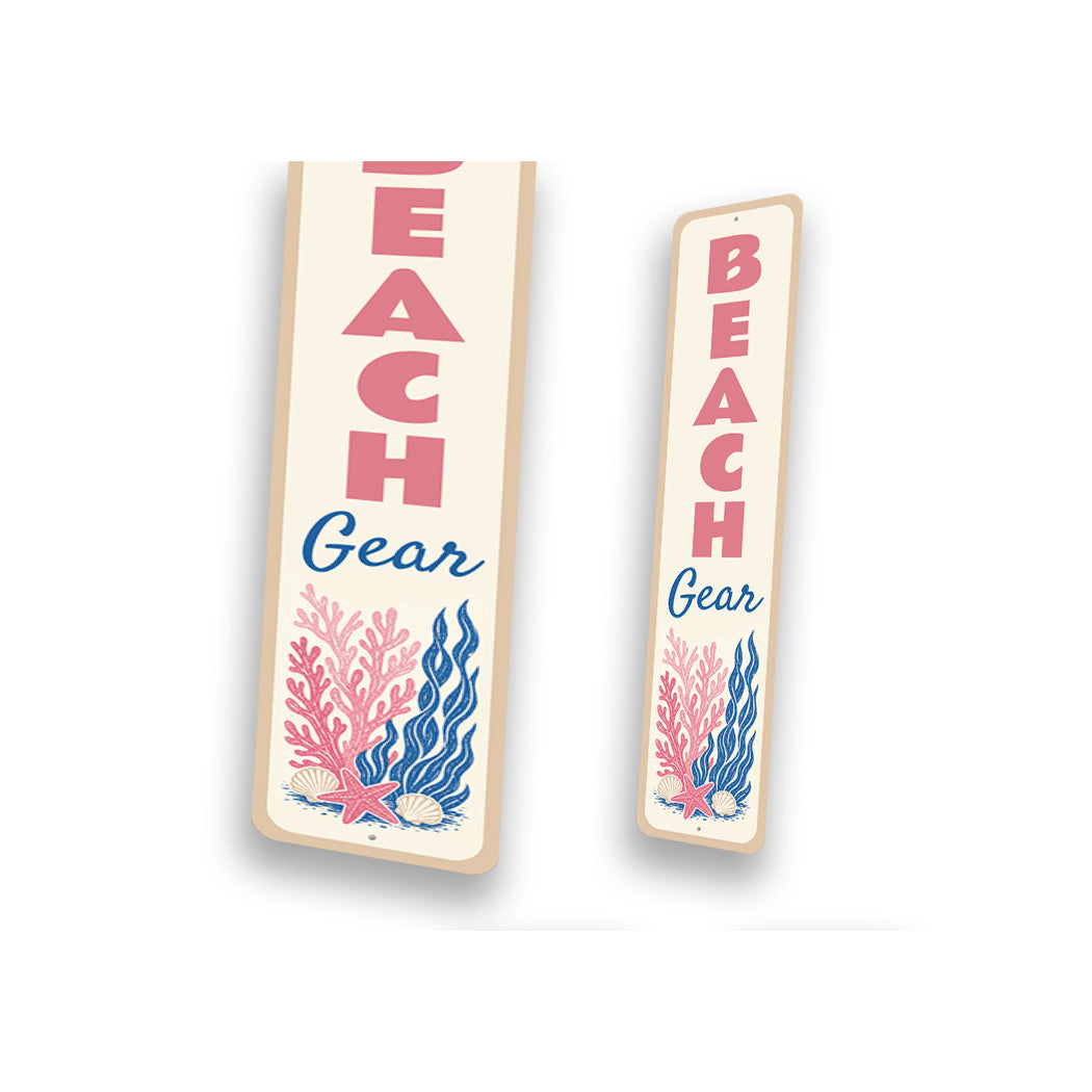 Beach Gear Vertical Underwater Seaweed Starfish Sign