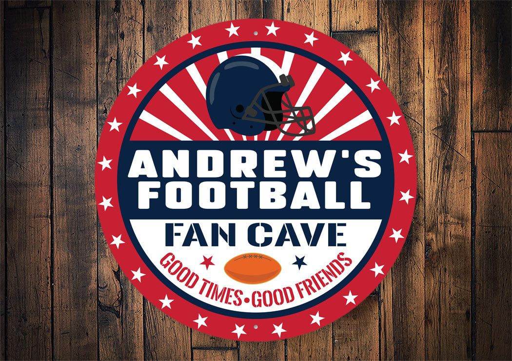 Custom Football Cave Metal Sign