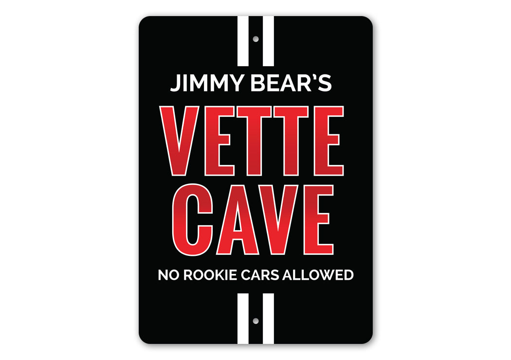 Personalized Vette Cave Chevy Corvette Sign