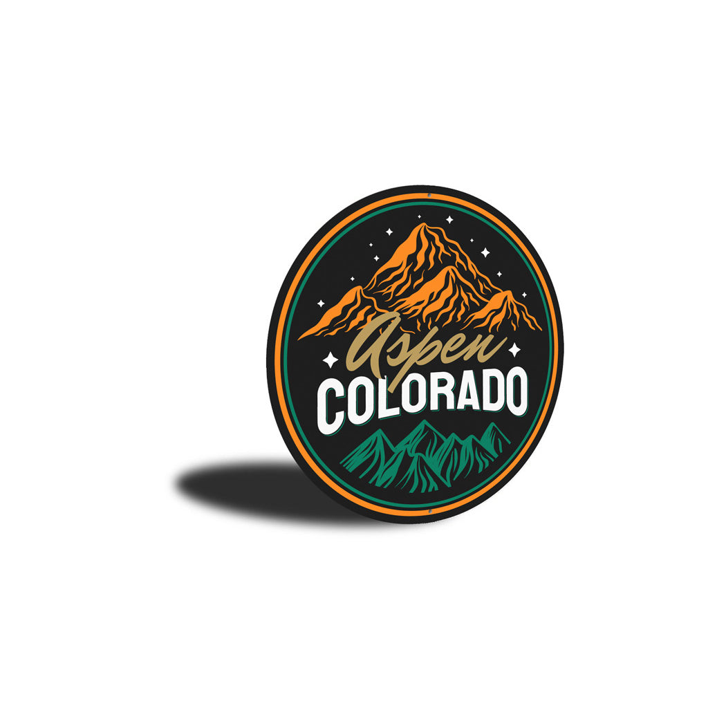 Aspen Colorado Mountains Circular Sign