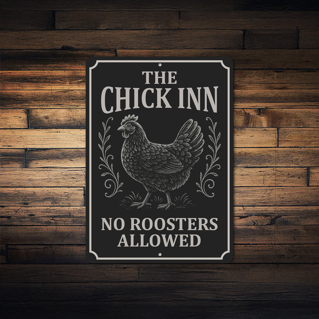 The Chick Inn Farmhouse Sign - Funny Chicken Coop Art