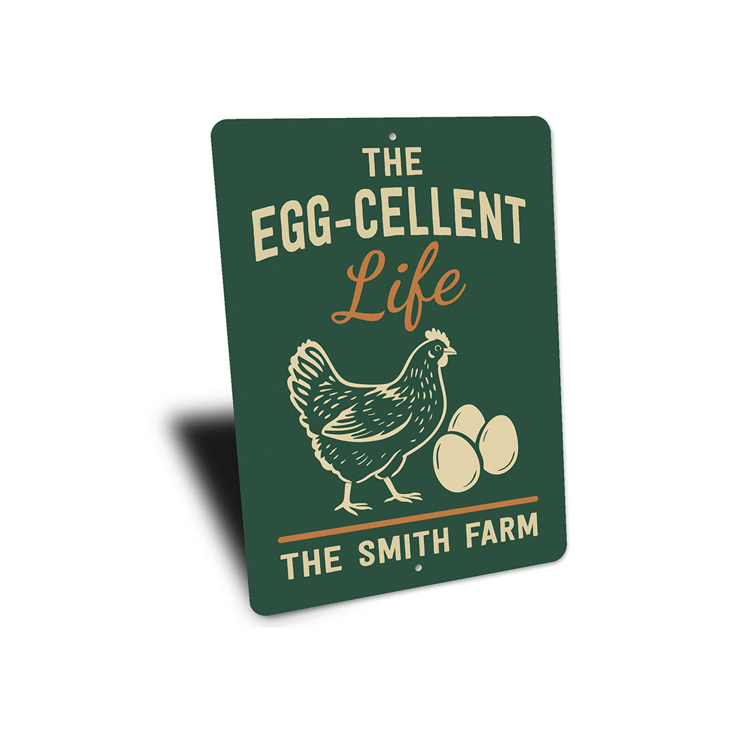 Personalized Chicken Coop Metal Sign - Egg-cellent Life