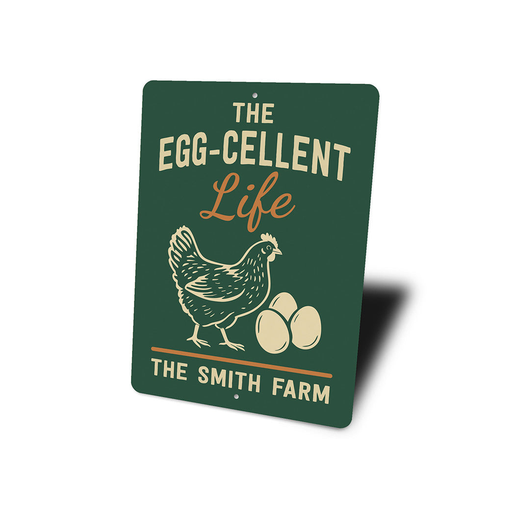 Personalized Chicken Coop Metal Sign - Egg-cellent Life