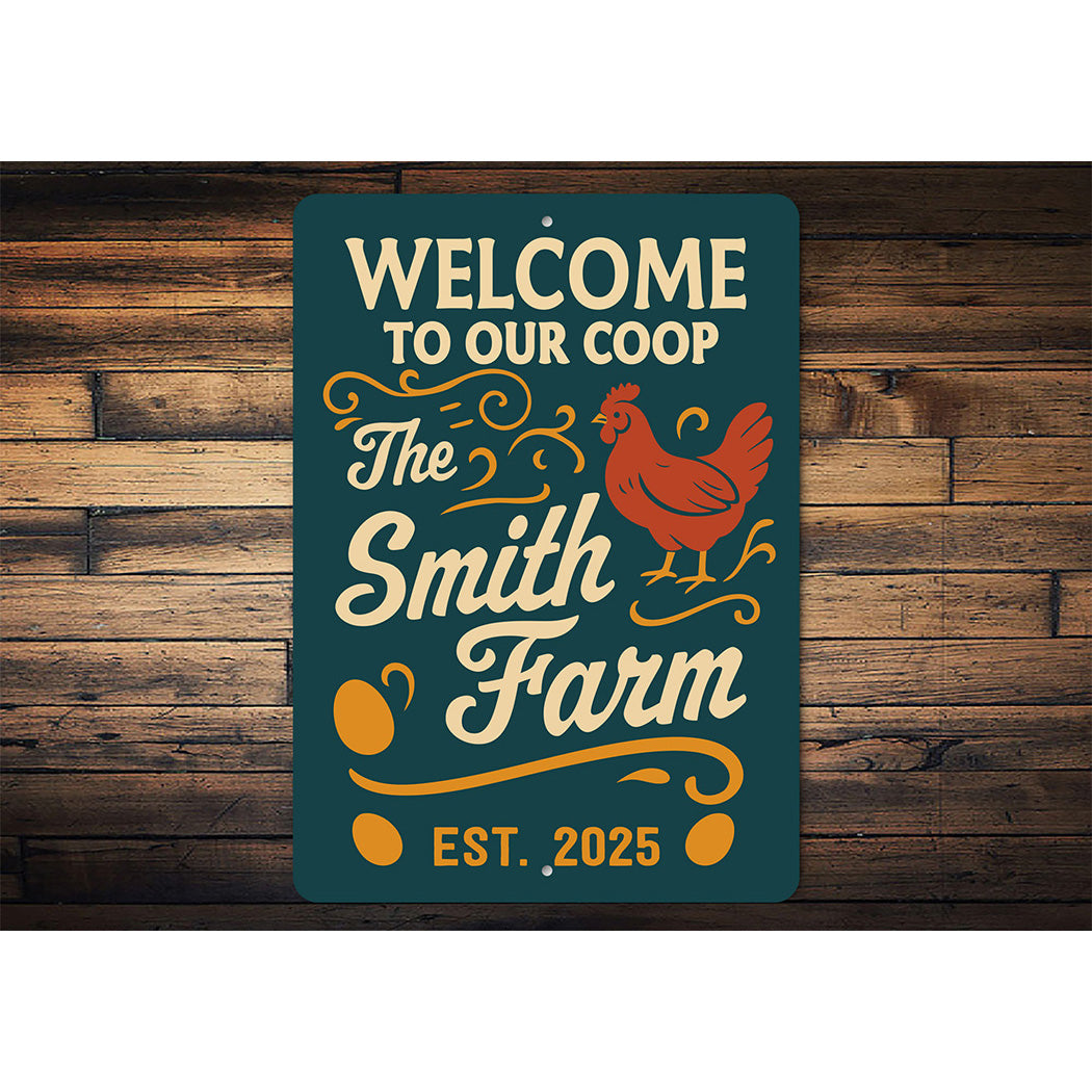 Personalized Farmhouse Coop Sign - Welcome to Our Coop