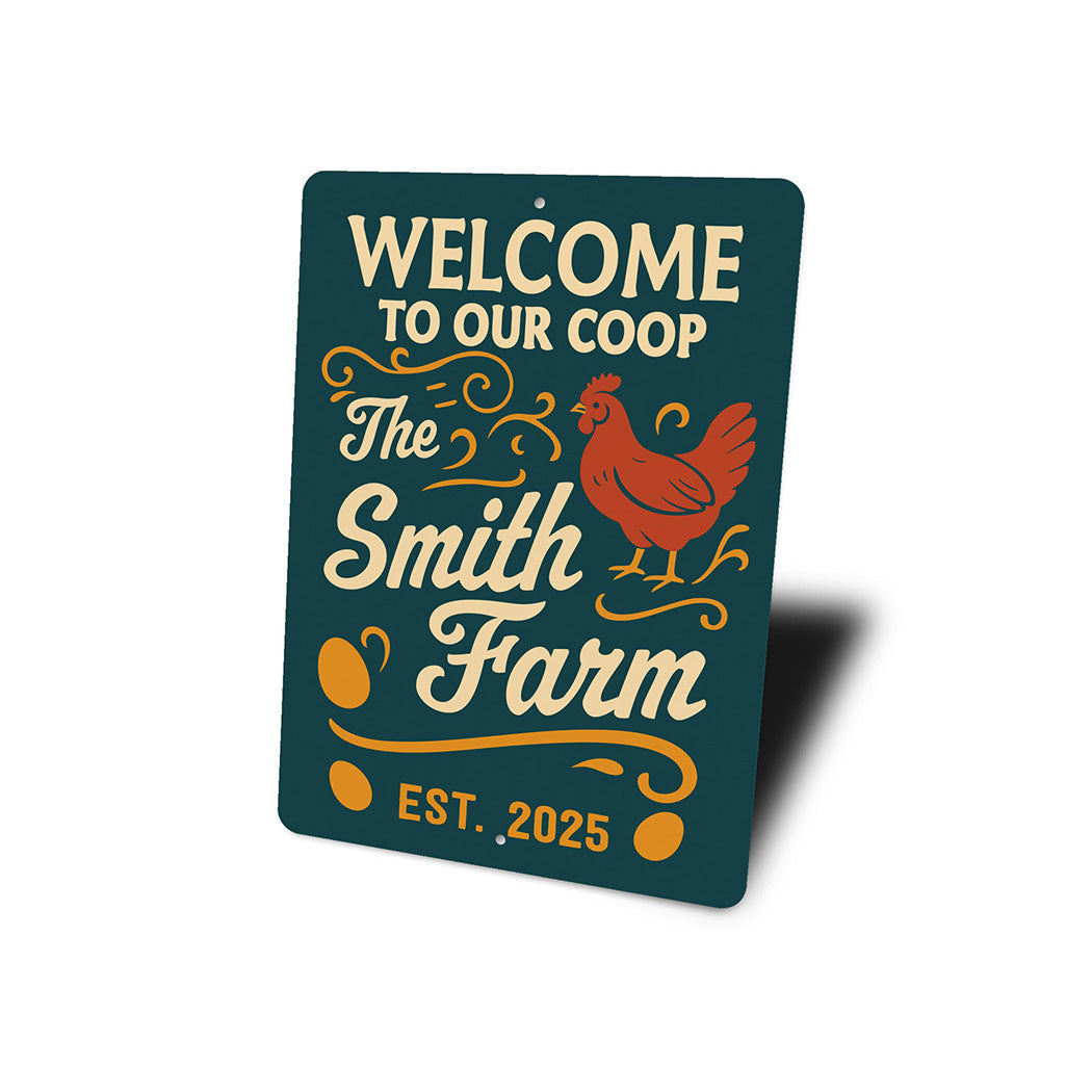 Personalized Farmhouse Coop Sign - Welcome to Our Coop