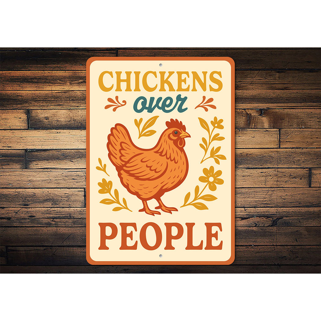 Sarcastic Chicken Coop Sign Chickens Prefer Space Metal Art
