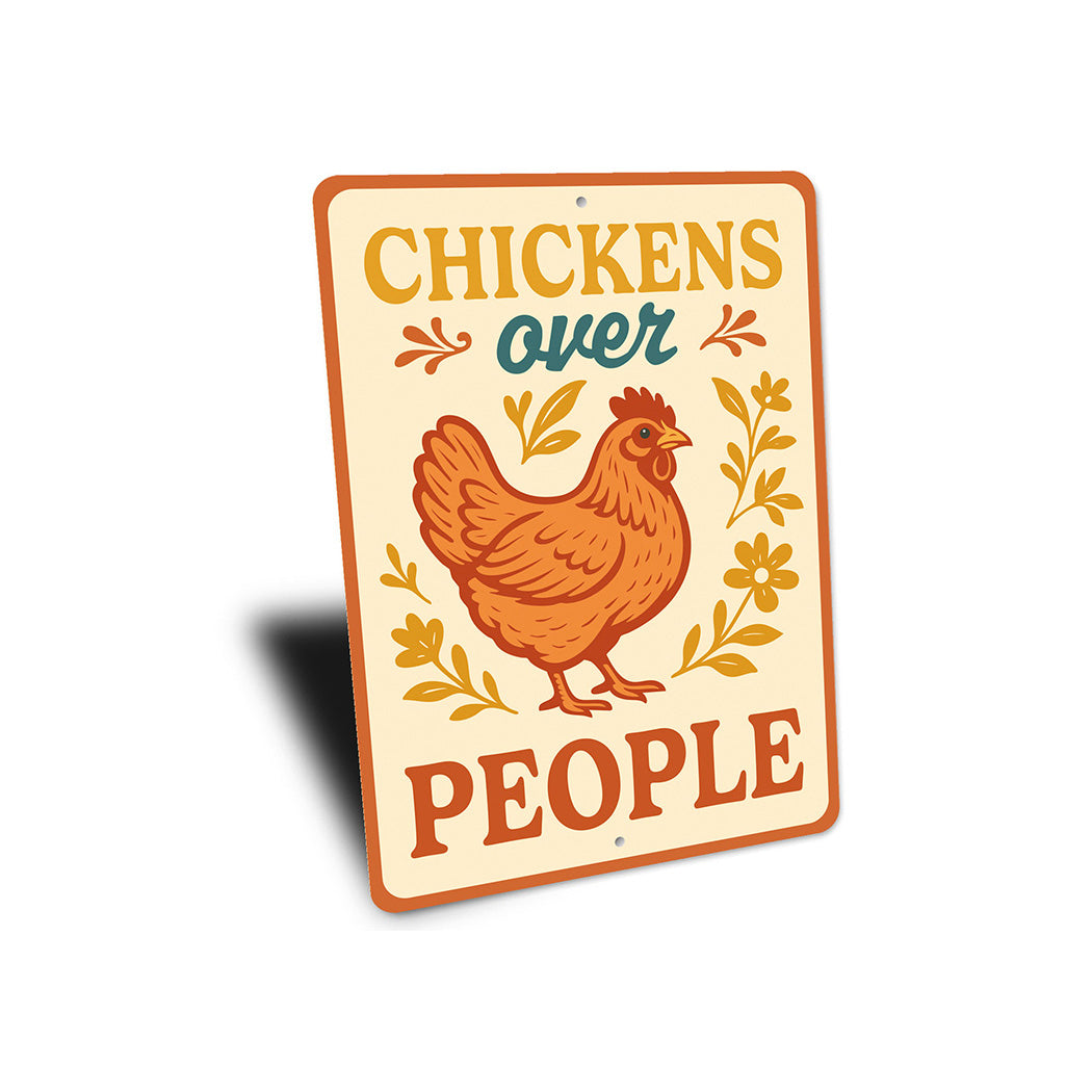 Sarcastic Chicken Coop Sign Chickens Prefer Space Metal Art