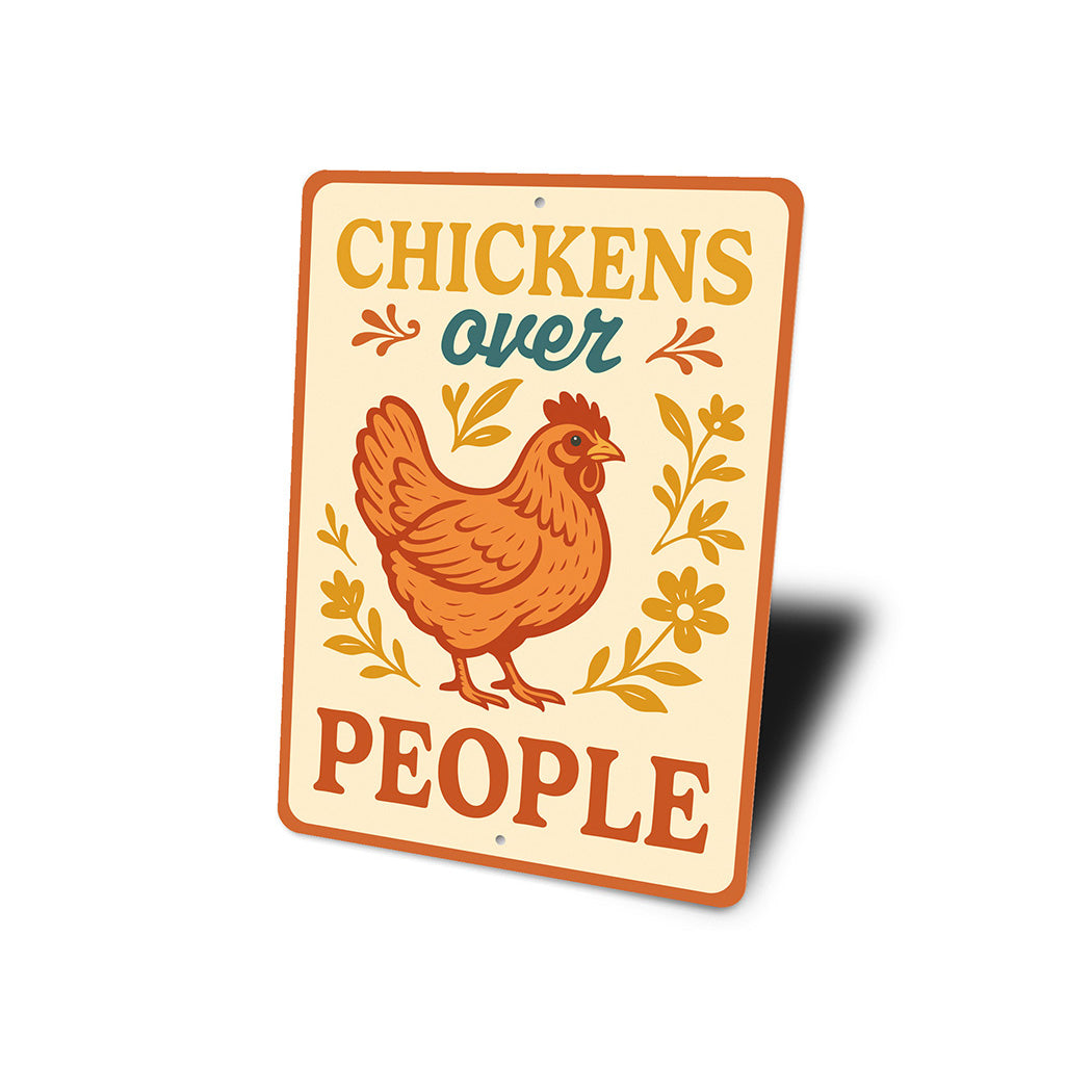 Sarcastic Chicken Coop Sign Chickens Prefer Space Metal Art
