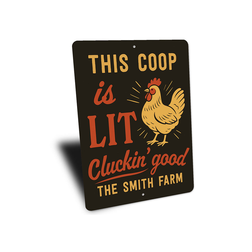 Trendy Poultry Decor This Coop Lit Aluminum Farm Sign