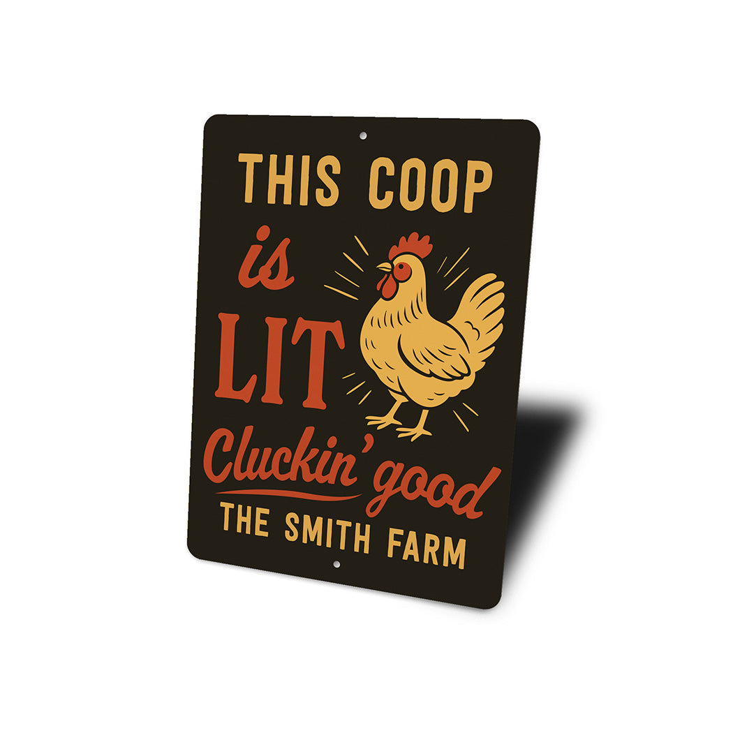 Trendy Poultry Decor This Coop Lit Aluminum Farm Sign