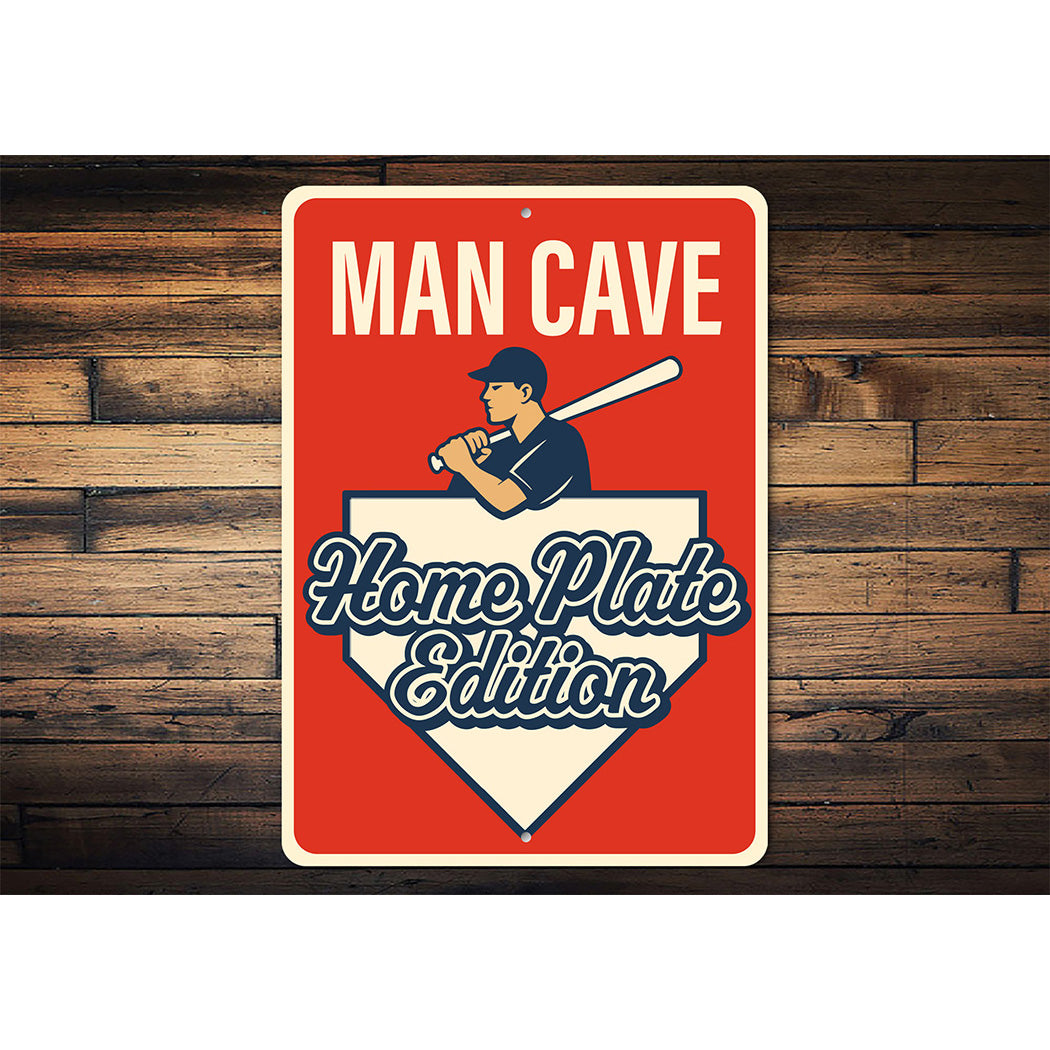 Baseball Lover's Man Cave Sign Home Plate Sign