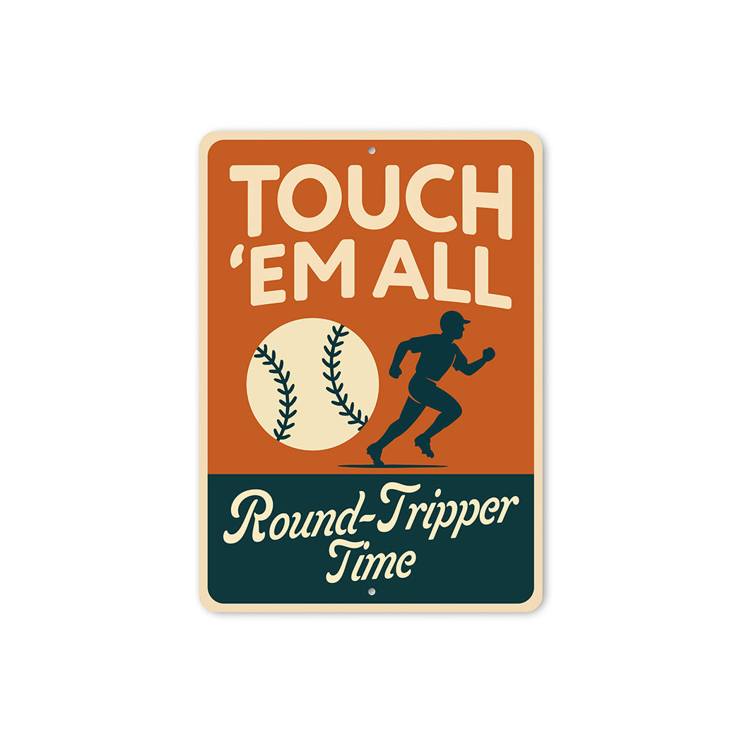 Round-Tripper Time Baseball Aluminum Home Run Sign