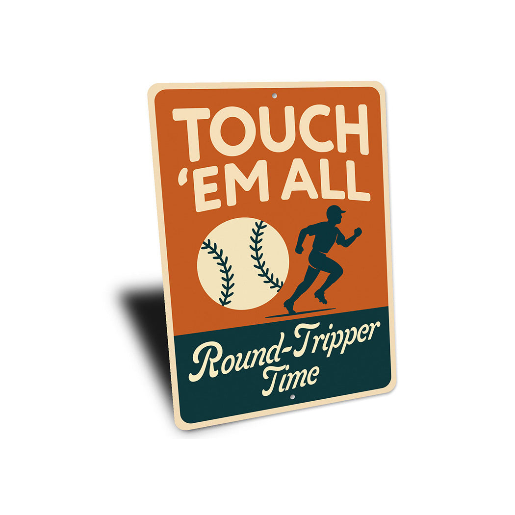 Round-Tripper Time Baseball Aluminum Home Run Sign
