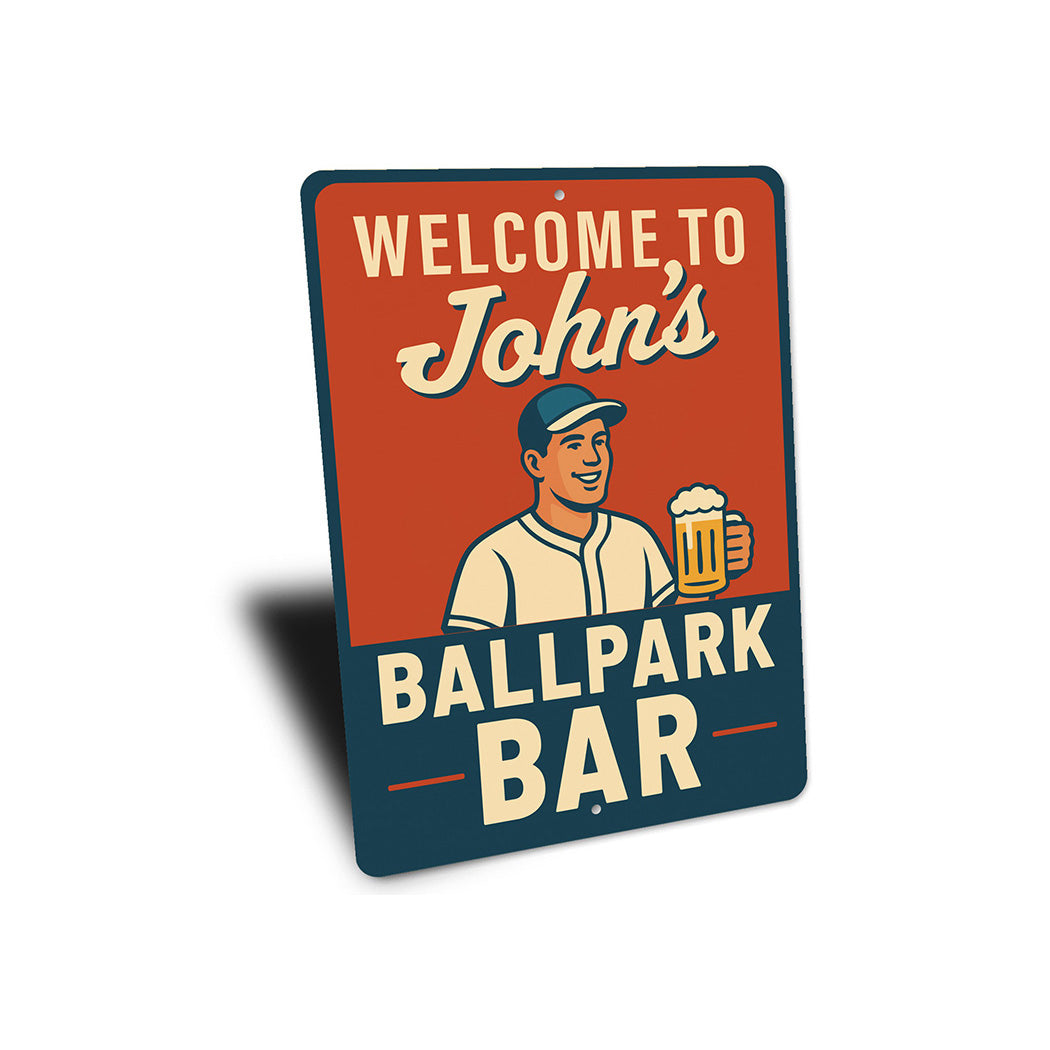 Personalized Ballpark Bar Aluminum Wall Art Sign