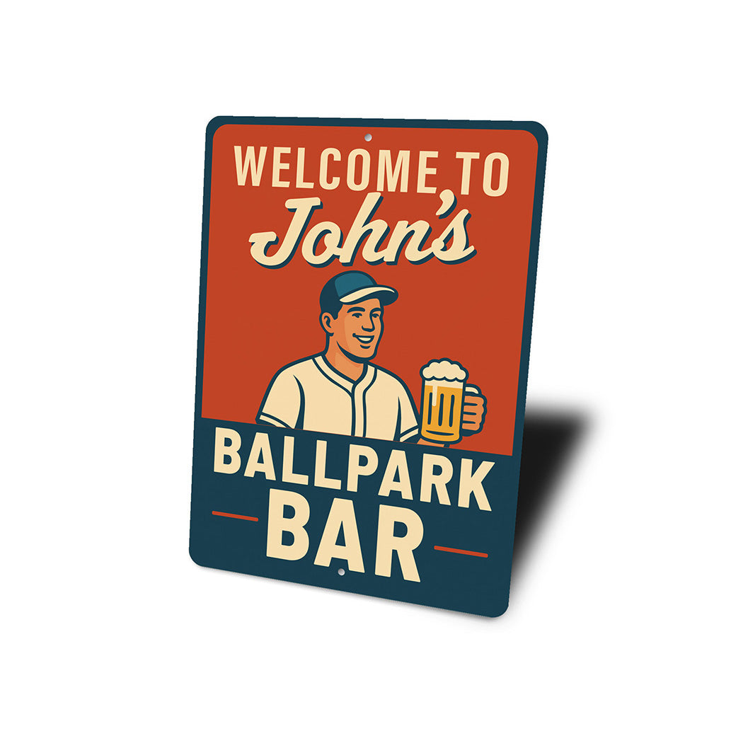 Personalized Ballpark Bar Aluminum Wall Art Sign