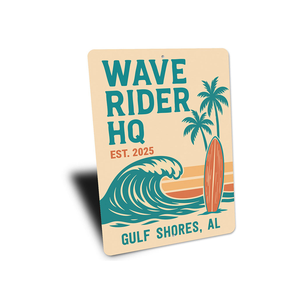 Retro Beach Surf Sign Wave Rider HQ Gulf Shores Decor