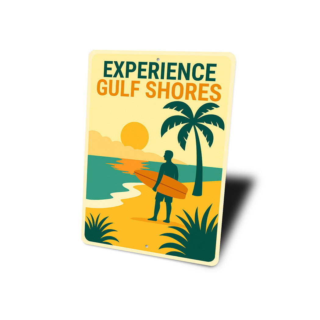 Retro Coastal Metal Sign Experience Gulf Shores Decor