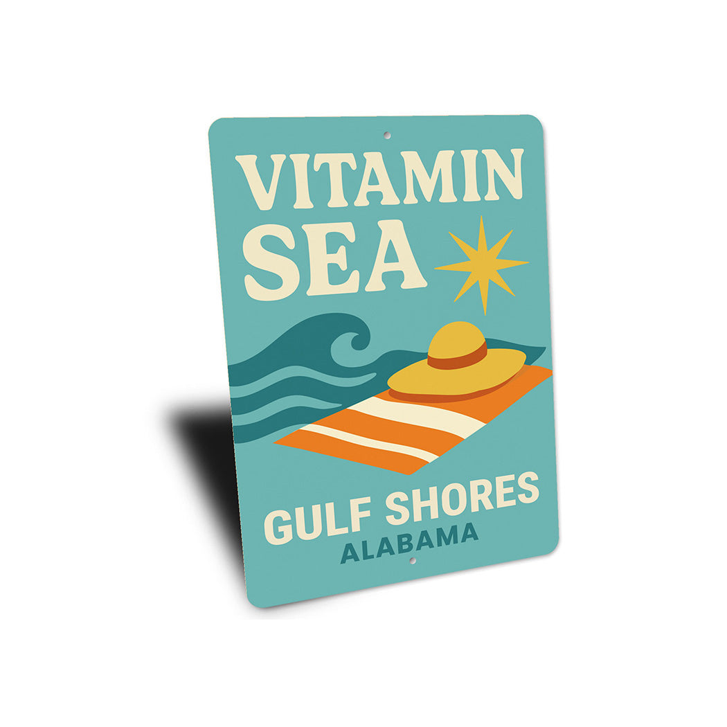 Retro Beach Metal Sign Vitamin Sea Gulf Shores Decor