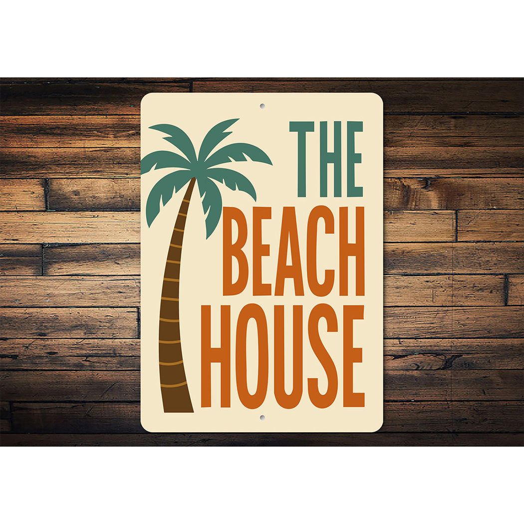 Retro Beach House Metal Wall Decor Coastal Sign
