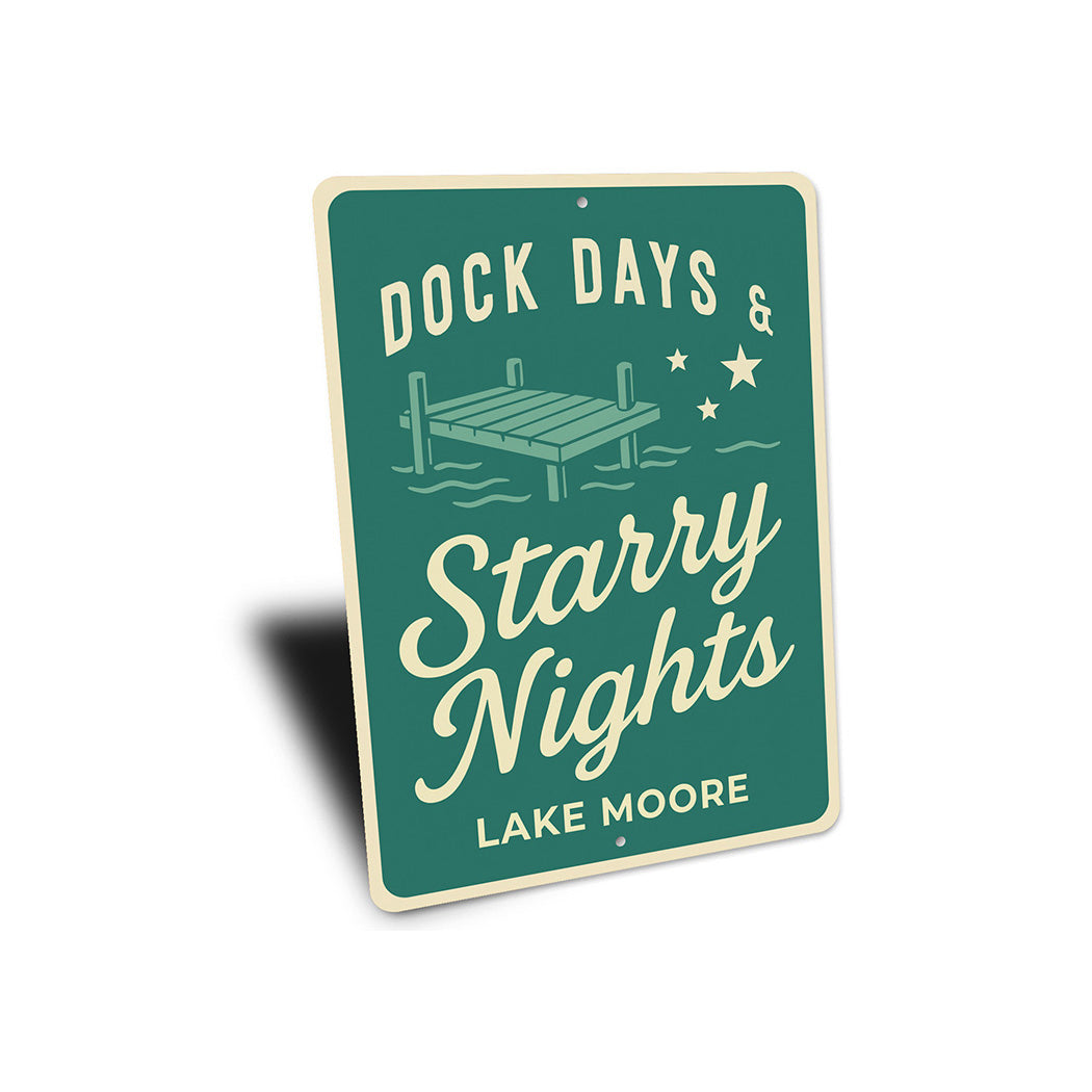 Rustic Lake Metal Sign Dock Days Starry Nights Lake Moore