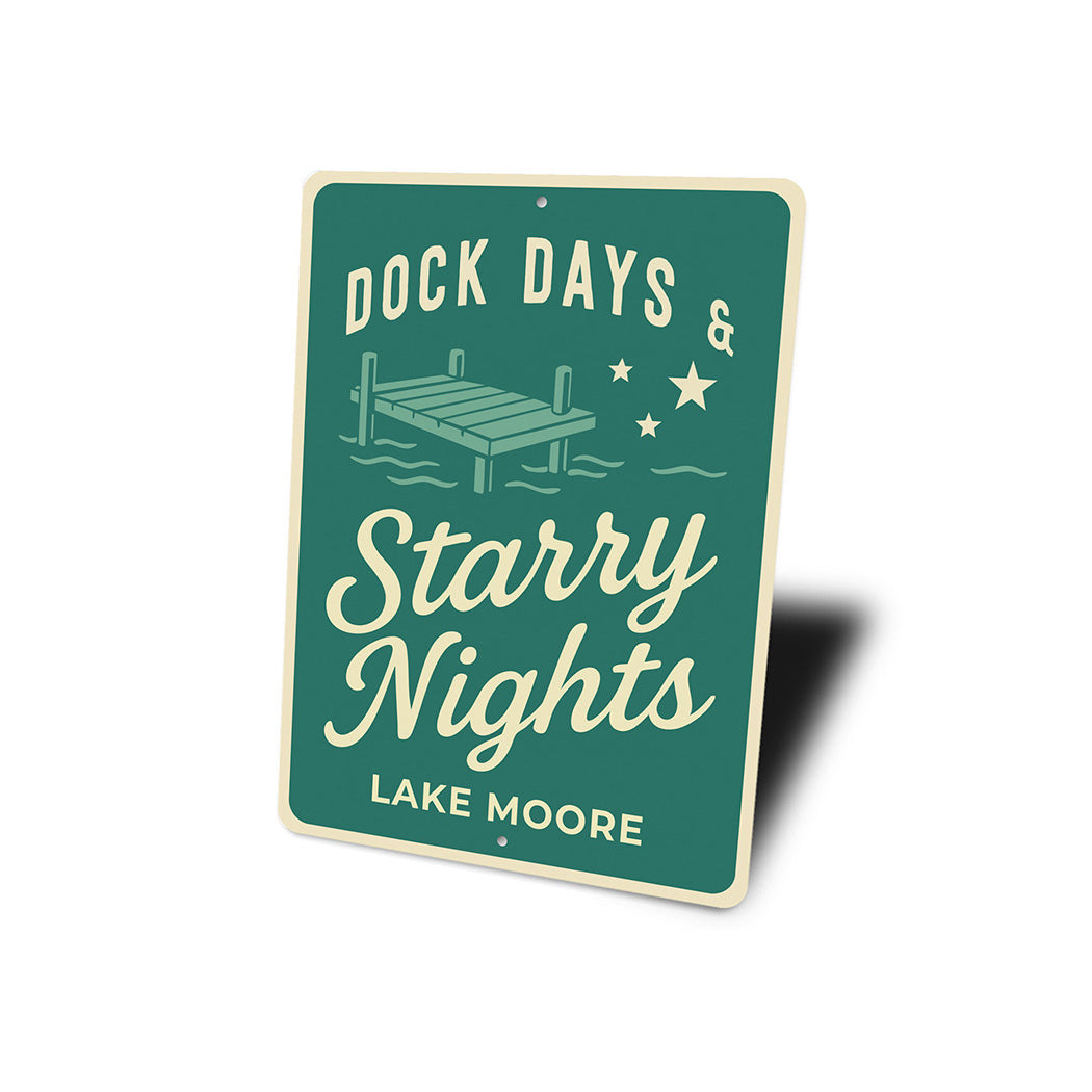 Rustic Lake Metal Sign Dock Days Starry Nights Lake Moore