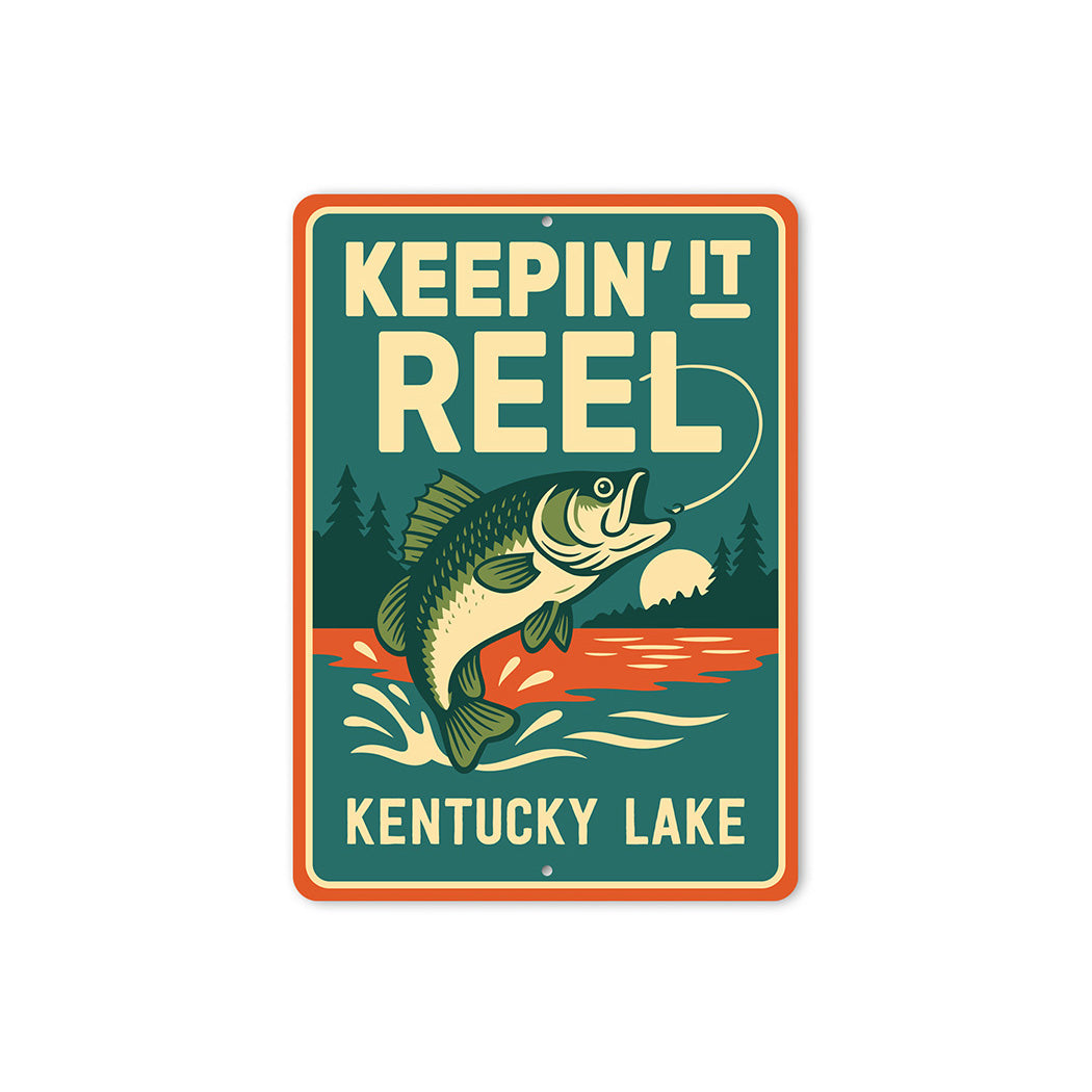 Rustic Lake Metal Sign Keepin' It Reed Kentucky Lake Decor
