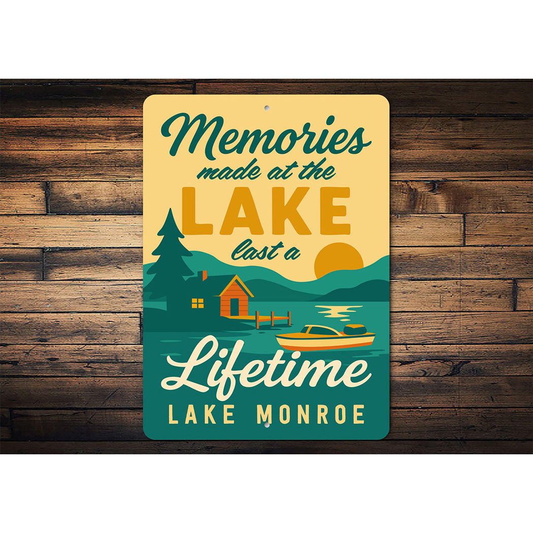 Memories Made at the Lake Aluminum Sign Lake Monroe Decor