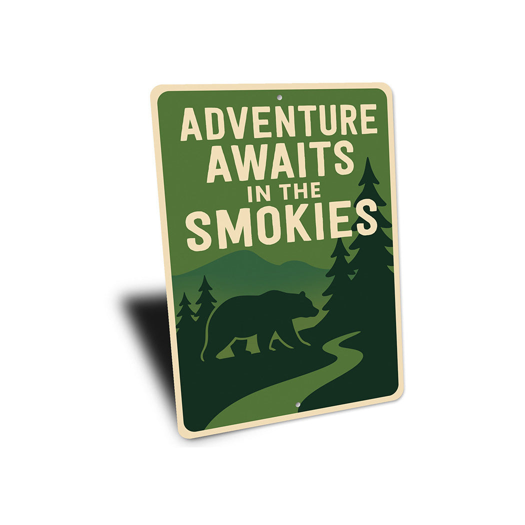 Adventure Awaits in the Smokies Metal Sign Mountain Decor