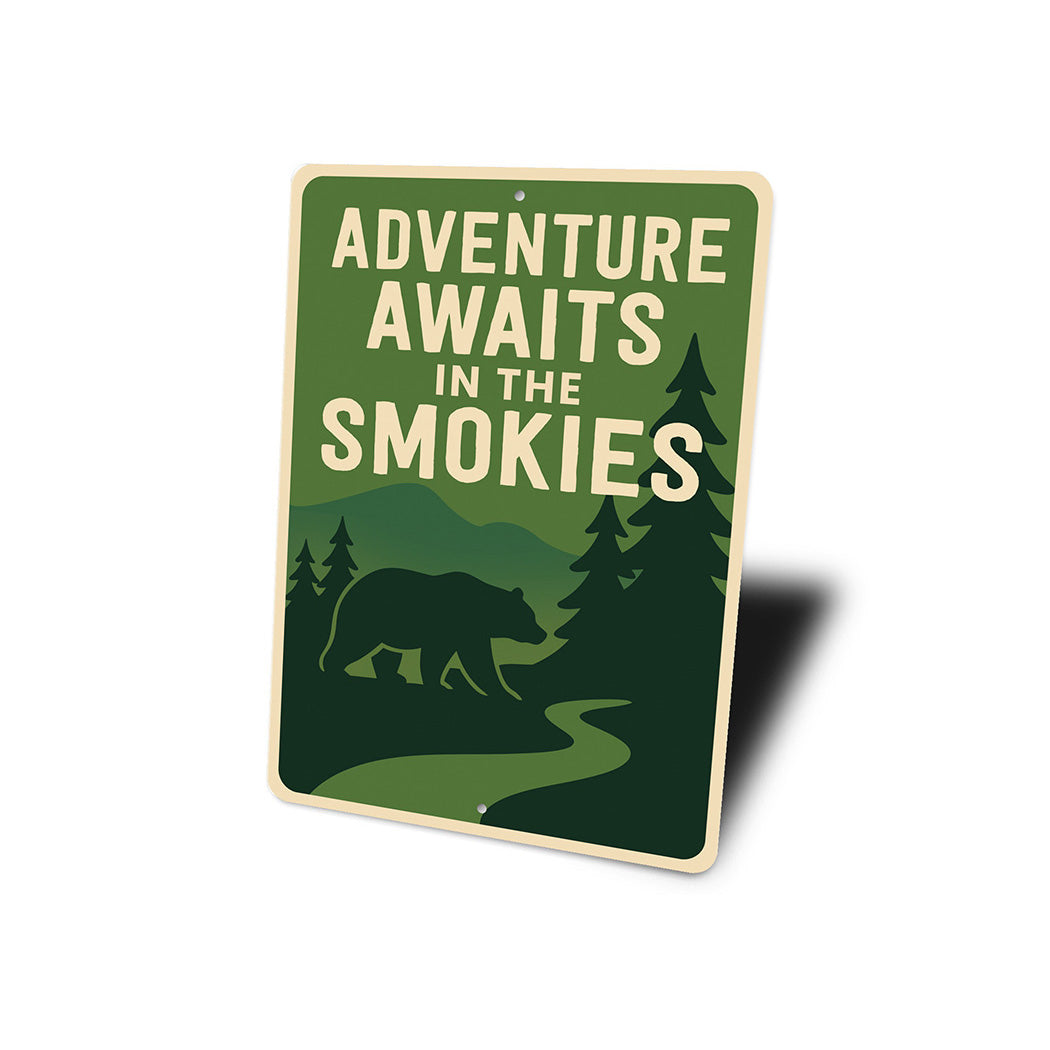 Adventure Awaits in the Smokies Metal Sign Mountain Decor