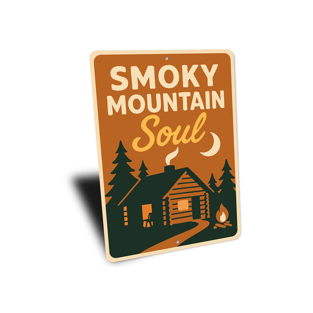 Smoky Mountain Soul Aluminum Sign Rustic Cabin Wall Decor