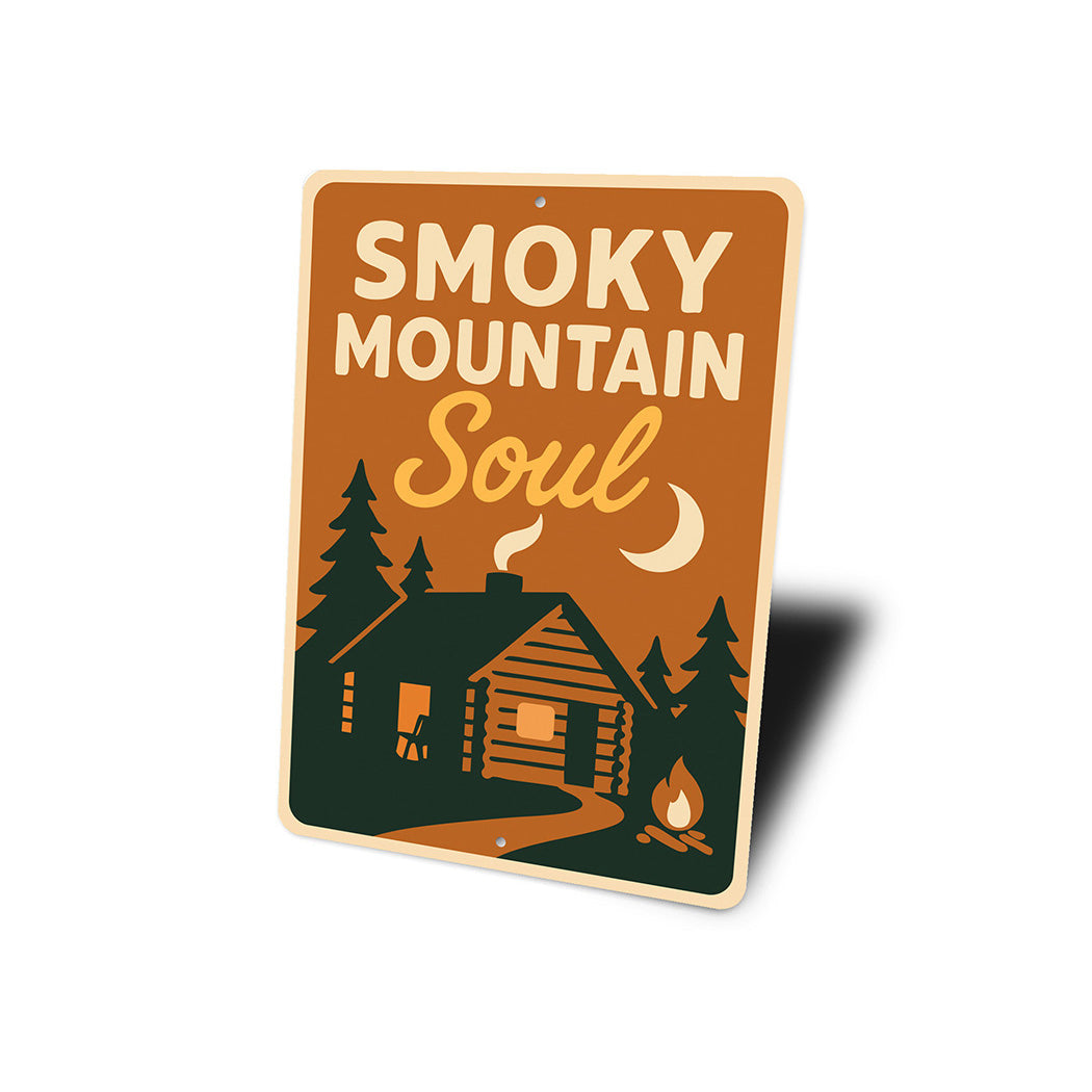 Smoky Mountain Soul Aluminum Sign Rustic Cabin Wall Decor