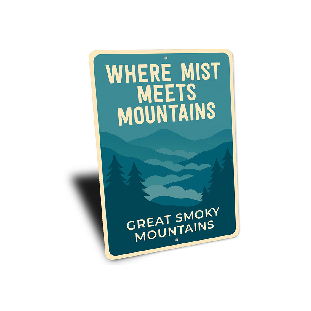 Where Mist Meets Mountains Sign Great Smoky Mountains