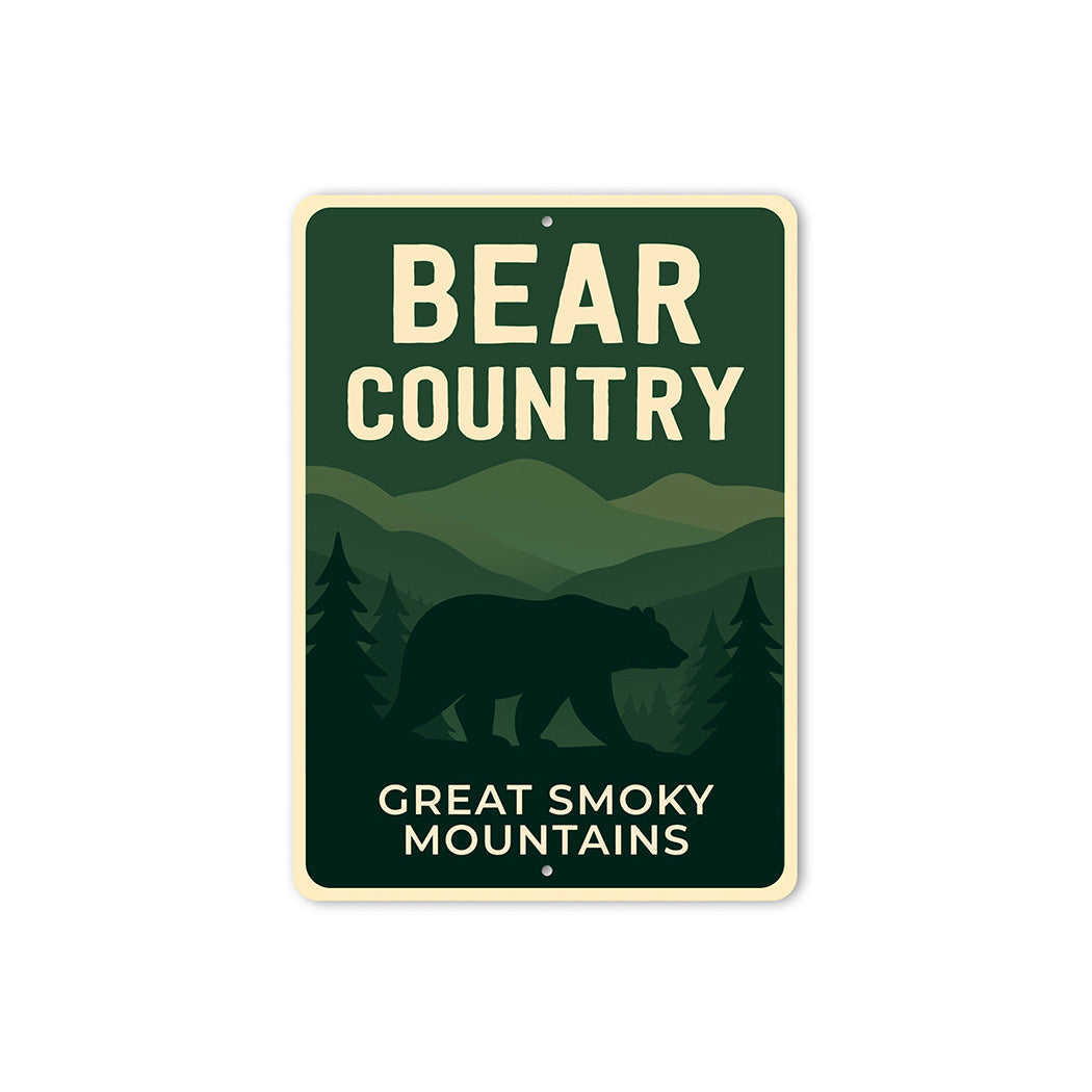 Bear Country Aluminum Sign Great Smoky Mountains Decor