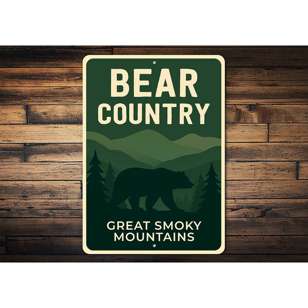 Bear Country Aluminum Sign Great Smoky Mountains Decor